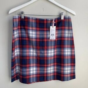 Vineyard Vines Wool Blend Plaid Mini Skirt - Red, Blue, White